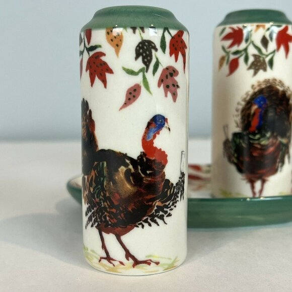 Anthropologie Thanksgiving Salt & Pepper Shakers Inslee Fariss Autumn's Bounty - Picture 7 of 12